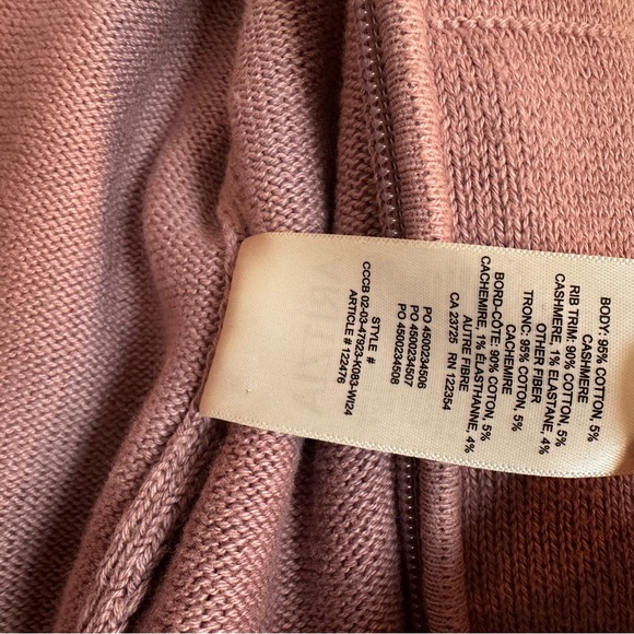 Aritzia Sunday Best Danes Dusty Rose Knit Zip-Up Hoodie Size S - Organic Cotton - Picture 9 of 14